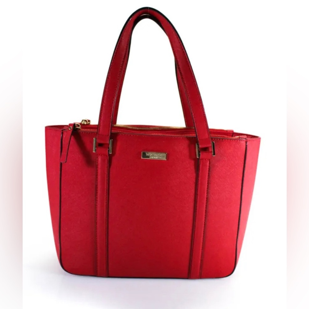 Kate spade saffiano leather red tote bag